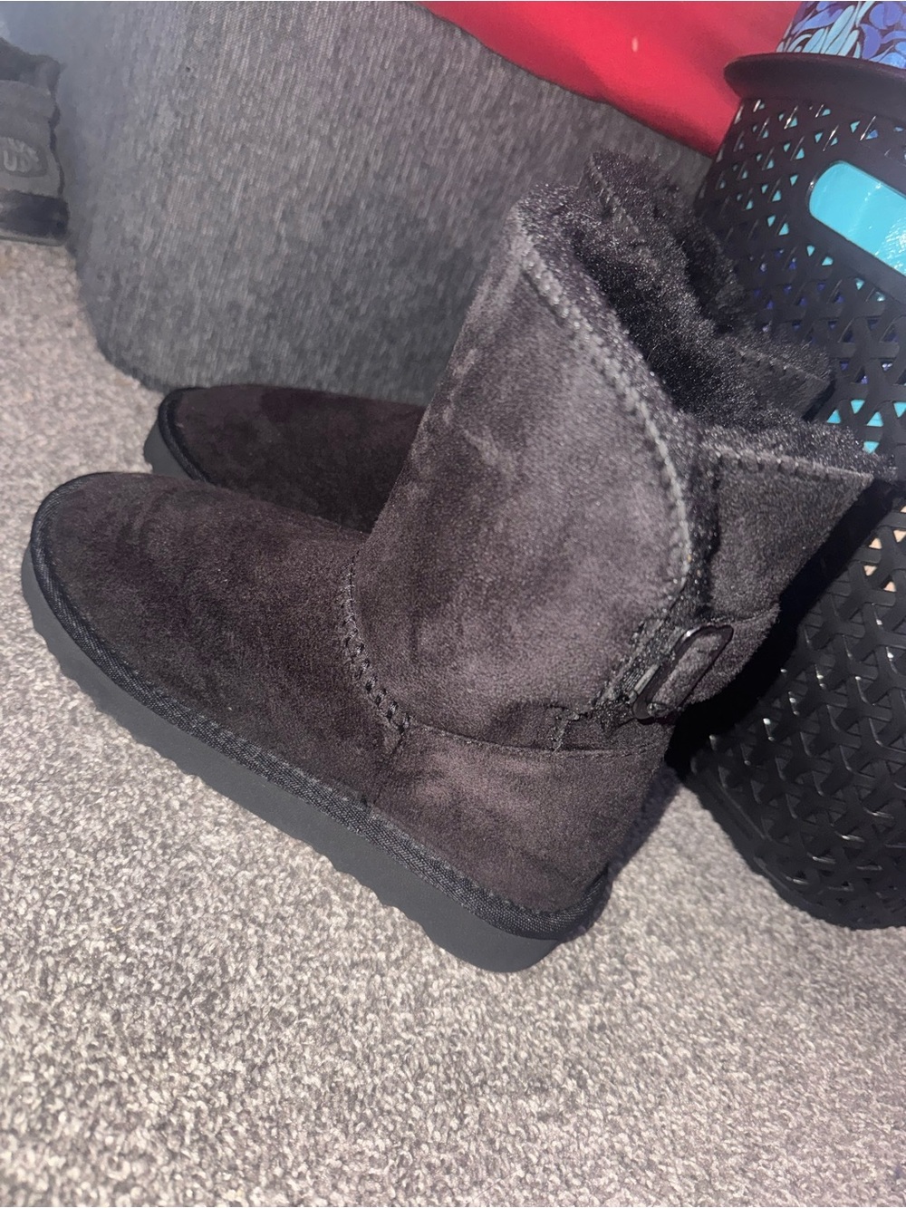 Style & Co. Black Short Suede Winter Boots